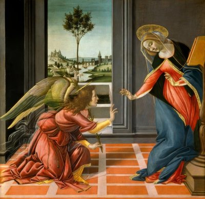 Anunciación a María de Sandro Botticelli